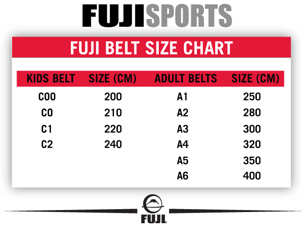 Belt Size Chart for CMC Belts