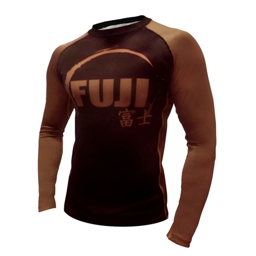 Fuji IBJJF Long Sleeve Rash Guard Brown